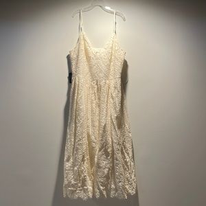 NWT Express lace midi dress cream